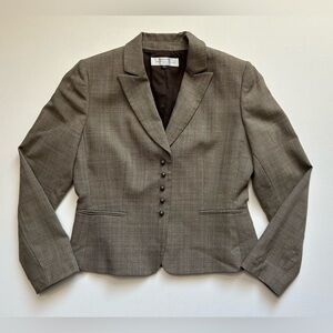 Tahari ARTHUR S. LEVINE Brown Women’s Blazer Jacket Wool Blend Size 8P Career